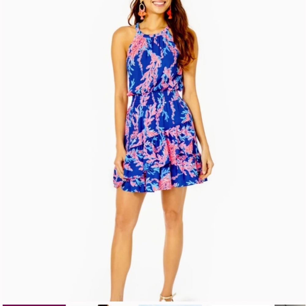 Lilly Pulitzer Vibrant Blue and Pink Mini Dress